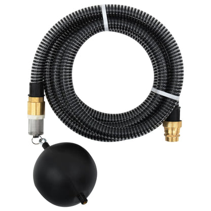 Suction Hose with Brass Connectors Black 1.1" 5 m PVC