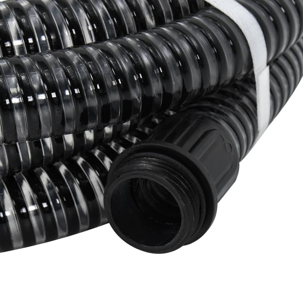 Suction Hose with Brass Connectors Black 1.1" 5 m PVC