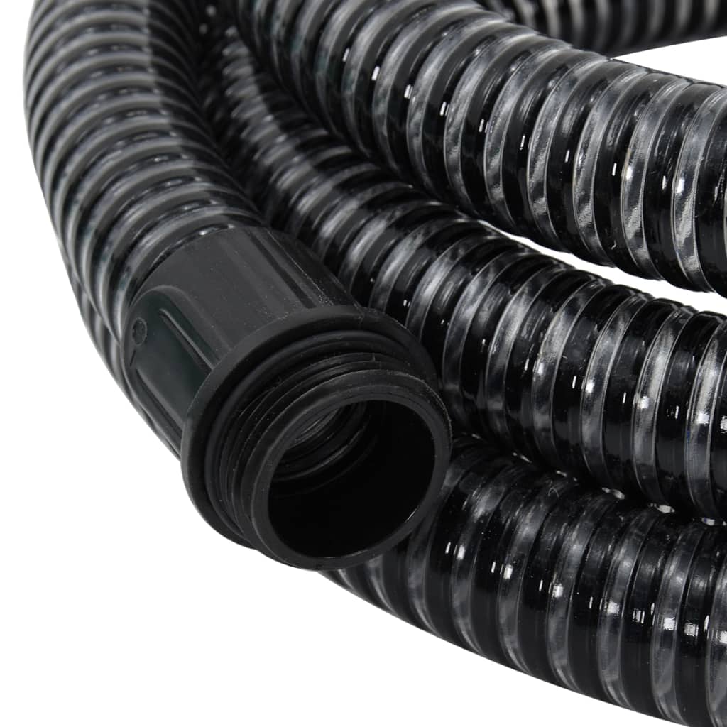 Suction Hose with Brass Connectors Black 1.1" 10 m PVC