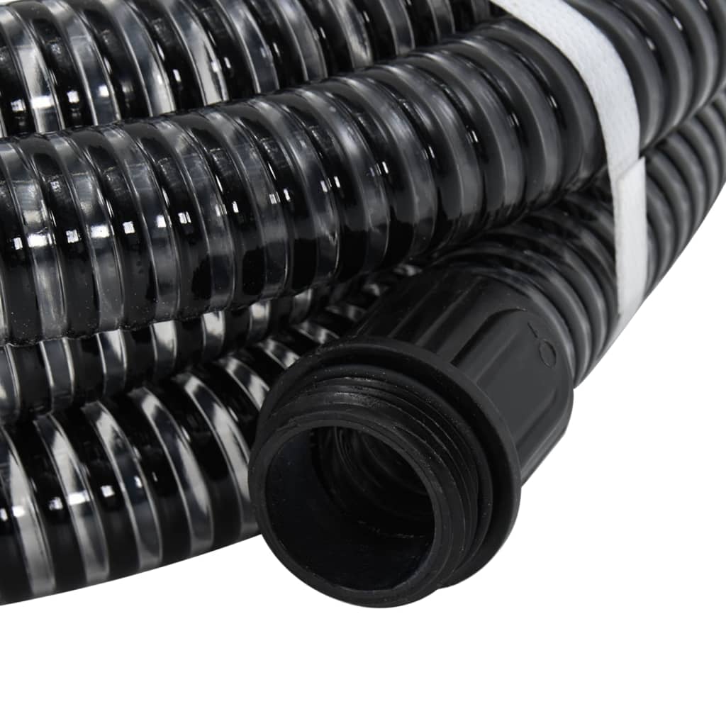 Suction Hose with Brass Connectors Black 1.1" 15 m PVC