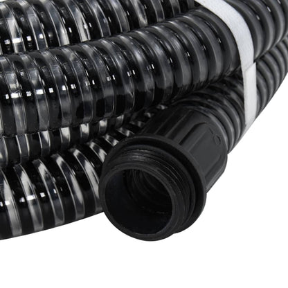 Suction Hose with Brass Connectors Black 1.1" 15 m PVC