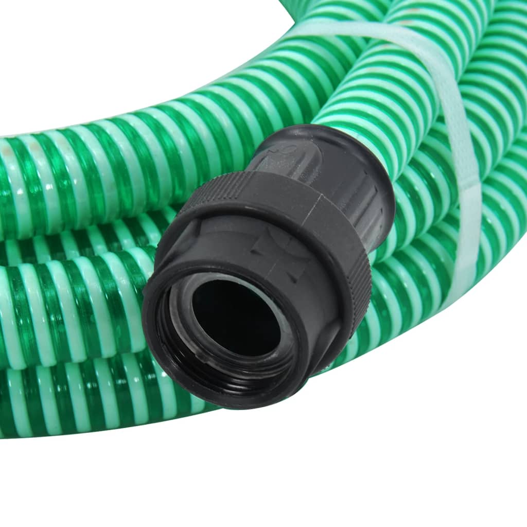 Suction Hose with PVC Connectors Green 1" 7 m PVC