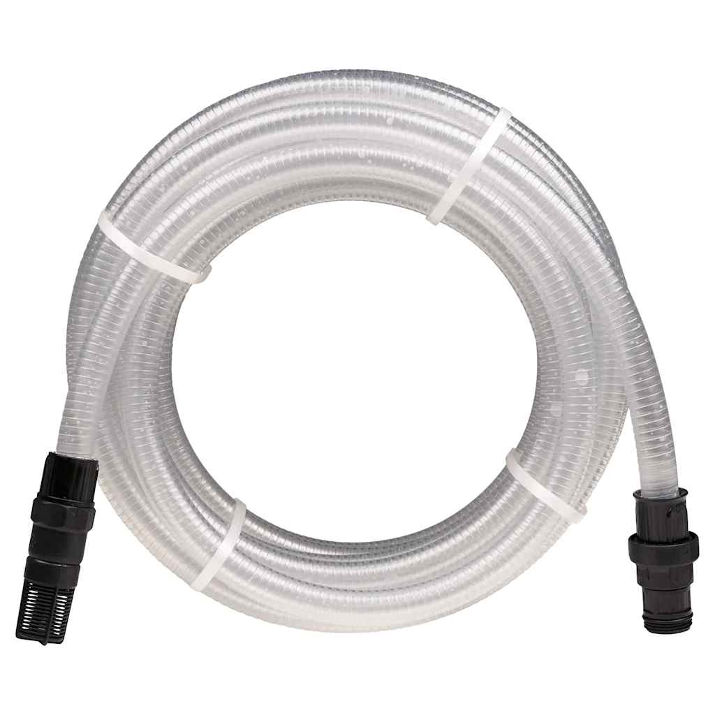 Suction Hose with PVC Connectors Transparent 1 10 m PVC