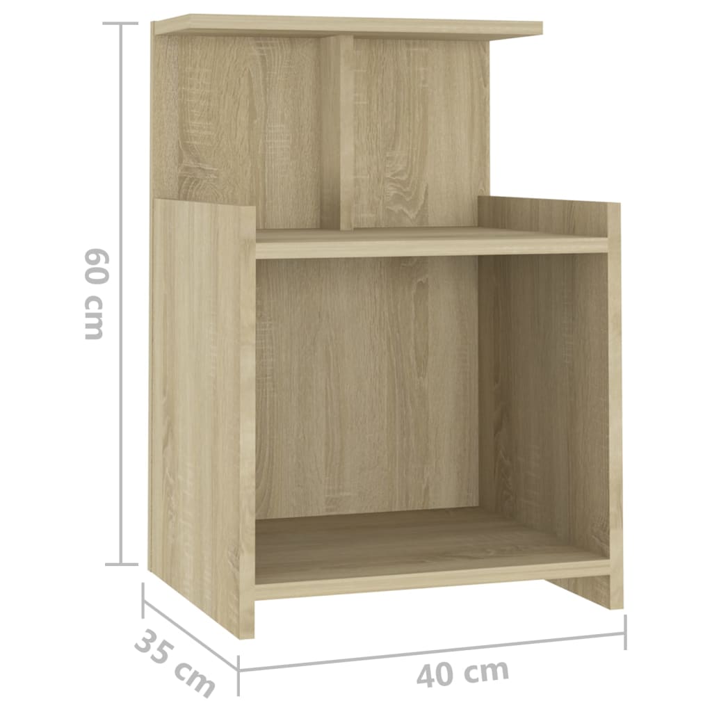 Bed Cabinet Sonoma Oak 40x35x60 cm Engineered Wood