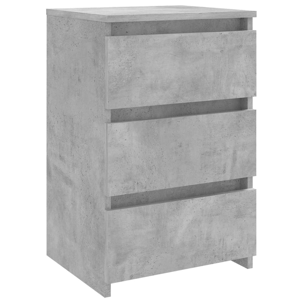 Bed Cabinet Concrete Grey 40x35x62.5 cm Engineered Wood