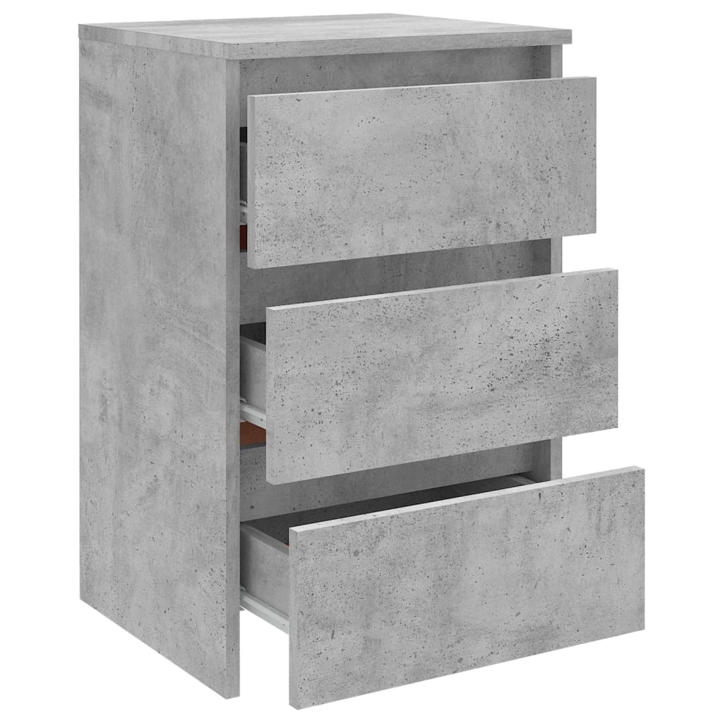 Bed Cabinet Concrete Grey 40x35x62.5 cm Engineered Wood