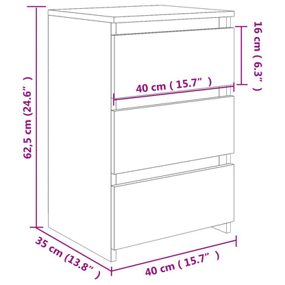 Bed Cabinet Concrete Grey 40x35x62.5 cm Engineered Wood