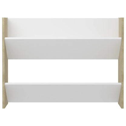 Wall Shoe Cabinet White and Sonoma Oak 80x18x60 cm Engineered Wood