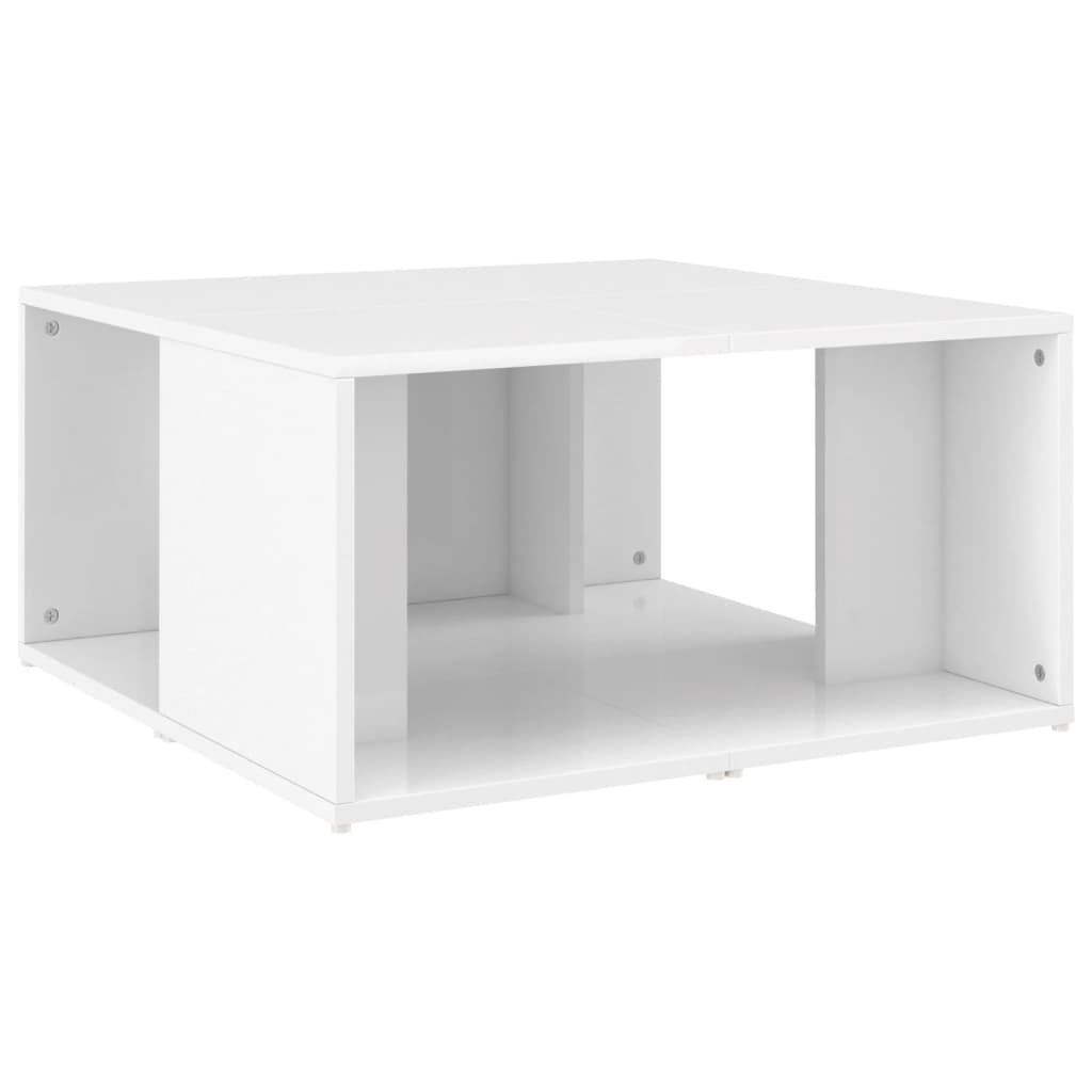 Coffee Tables 4 pcs High Gloss White 33x33x33 cm Engineered Wood