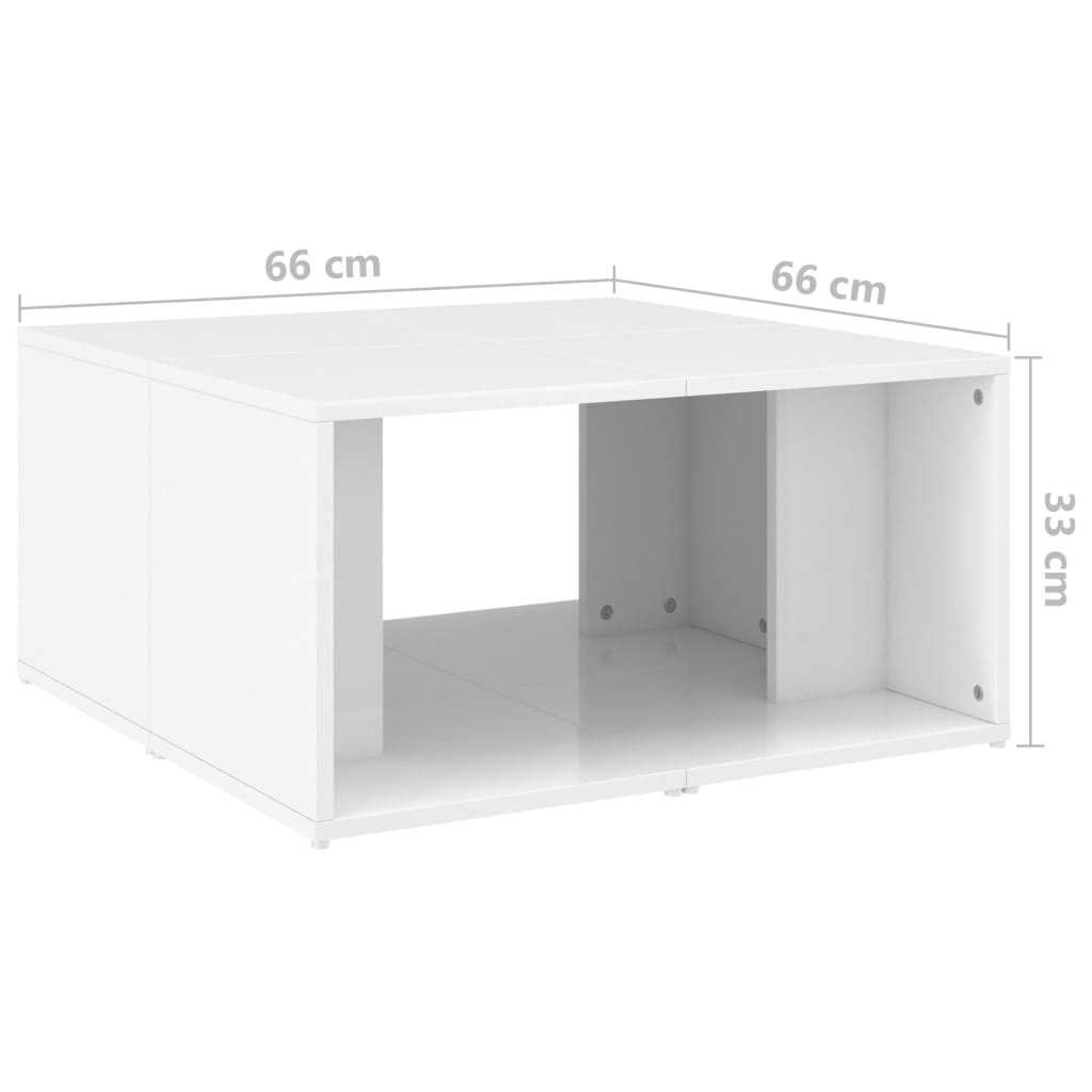 Coffee Tables 4 pcs High Gloss White 33x33x33 cm Engineered Wood