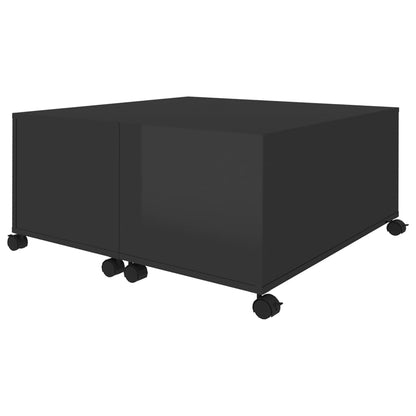 Coffee Table High Gloss Black 75x75x38 cm Engineered Wood