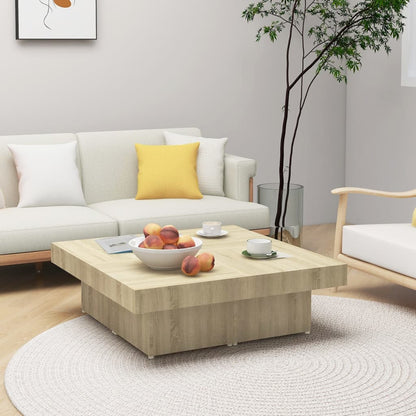 Coffee Table Sonoma Oak 90x90x28 cm Engineered Wood