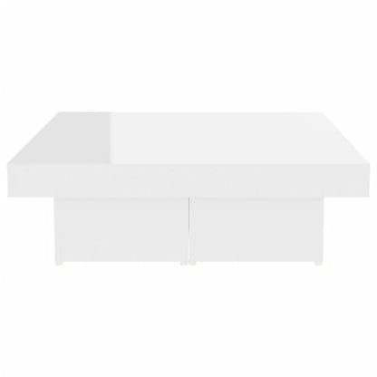 Coffee Table High Gloss White 90x90x28 cm Engineered Wood