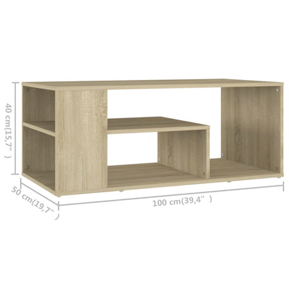 Coffee Table Sonoma Oak 100x50x40 cm Engineered Wood