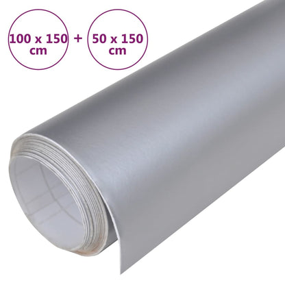 Car Films 2 pcs Matt Silver 100x150 cm+50x150 cm