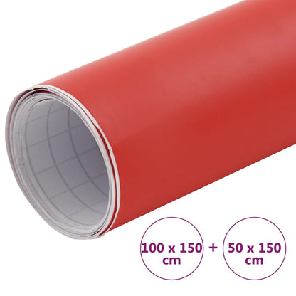 Car Films 2 pcs Matt Red 100x150 cm+50x150 cm