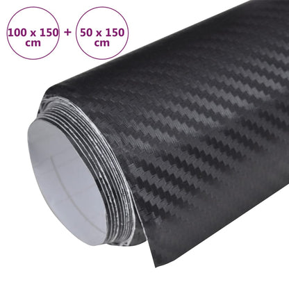 Car Films 2 pcs 3D Black 100x150 cm+50x150 cm