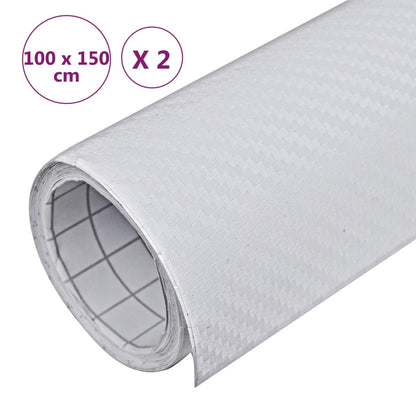 Car Films 2 pcs 3D White 100x150 cm