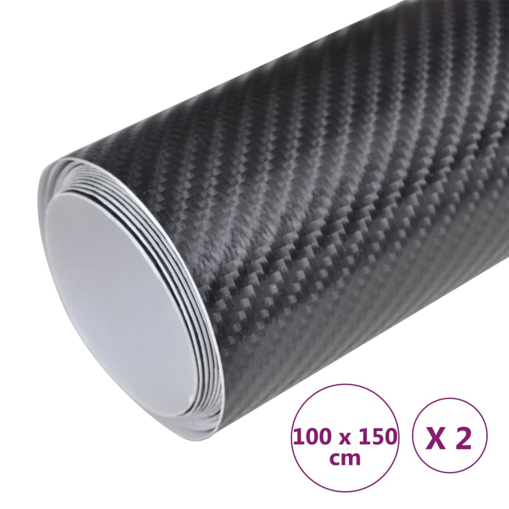 Car Films 2 pcs 4D Black 100x150 cm