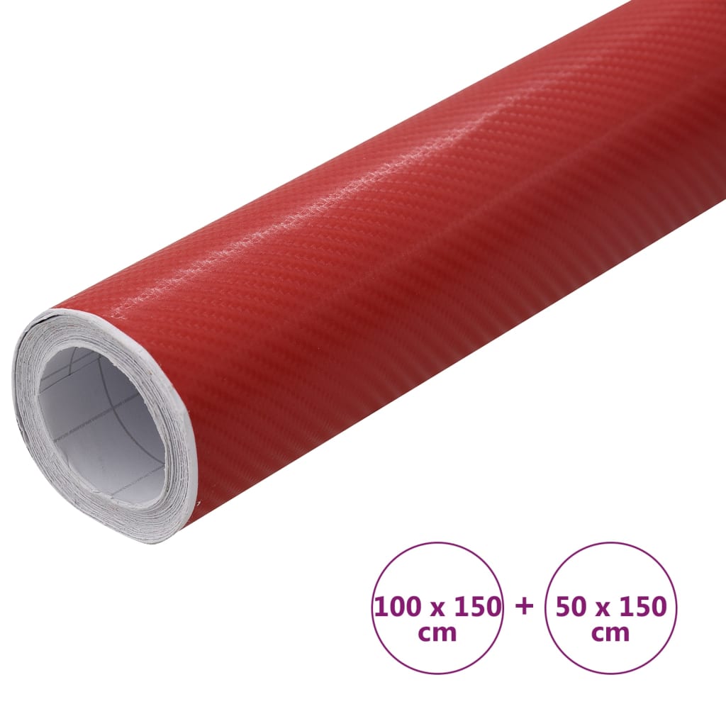 Car Films 2 pcs 4D Red 100x150 cm+50x150 cm