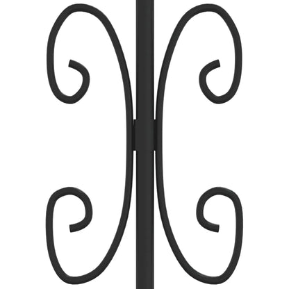 Fence Gate with Spear Top Black 103x150 cm Powder-coated Steel