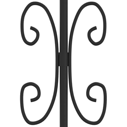 Fence Gate with Spear Top Black 103x200 cm Powder-coated Steel