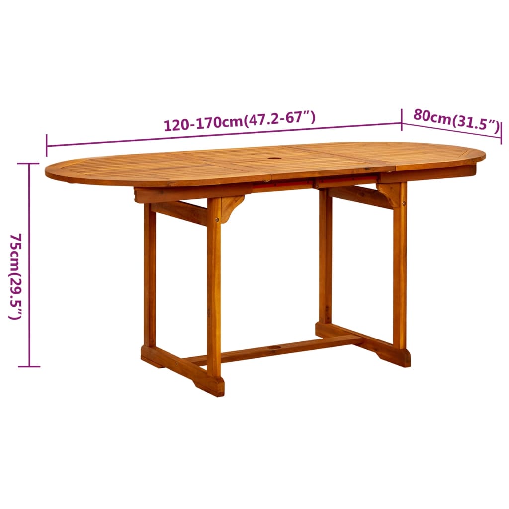 5 Piece Garden Dining Set Solid Wood Acacia