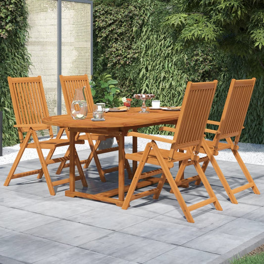 5 Piece Garden Dining Set Solid Wood Acacia