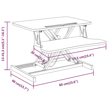 Adjustable Workstation 60x40x(13-41.5) cm Steel and Engineered Wood