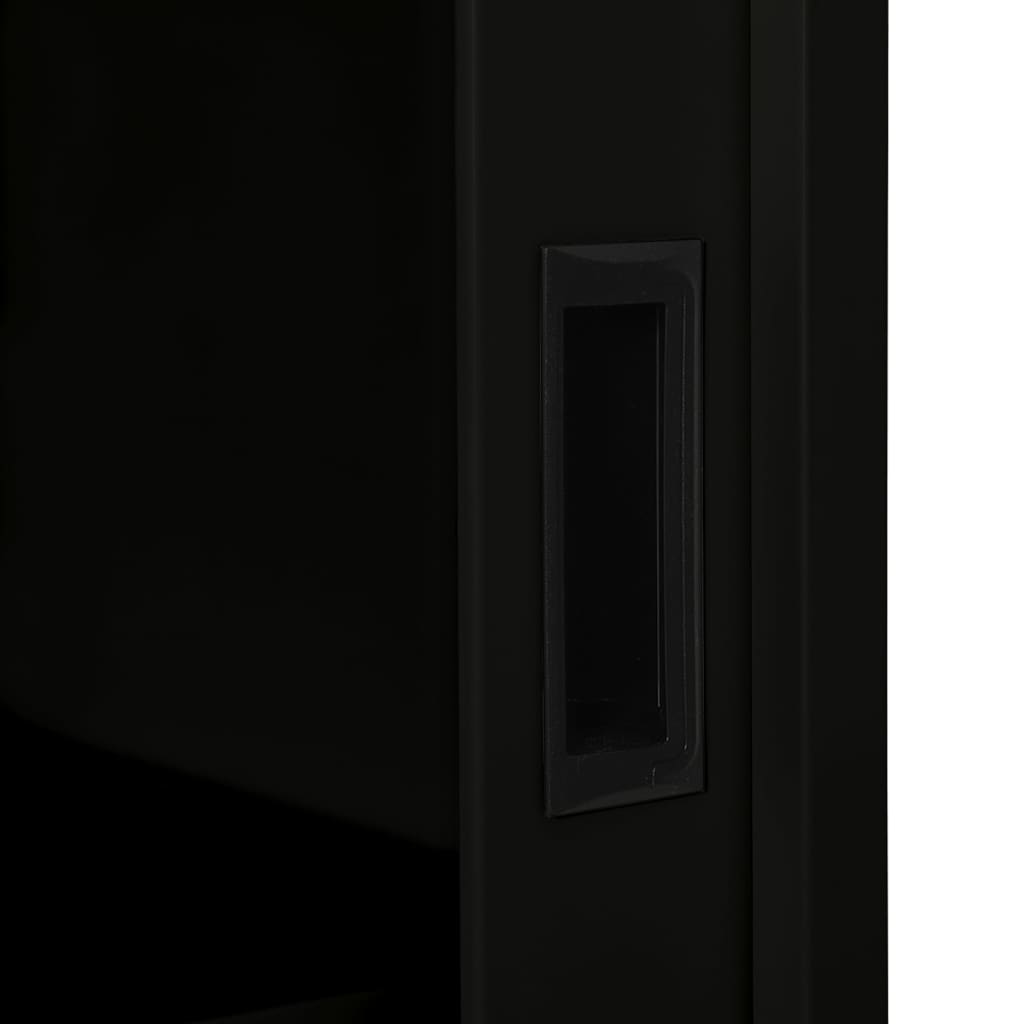 Sliding Door Cabinet Black 90x40x90 cm Steel