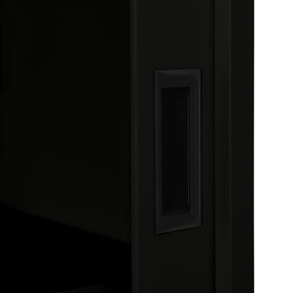 Sliding Door Cabinet Black 90x40x90 cm Steel