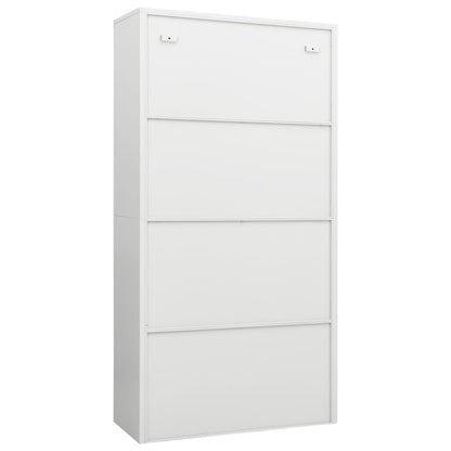 Locker Cabinet White 90x40x180 cm Steel