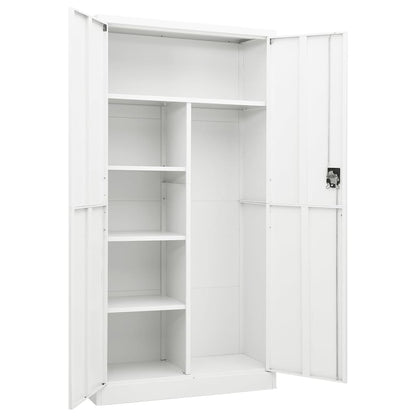 Locker Cabinet White 90x40x180 cm Steel