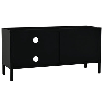 TV Cabinet Black 90x30x44 cm Steel and Glass