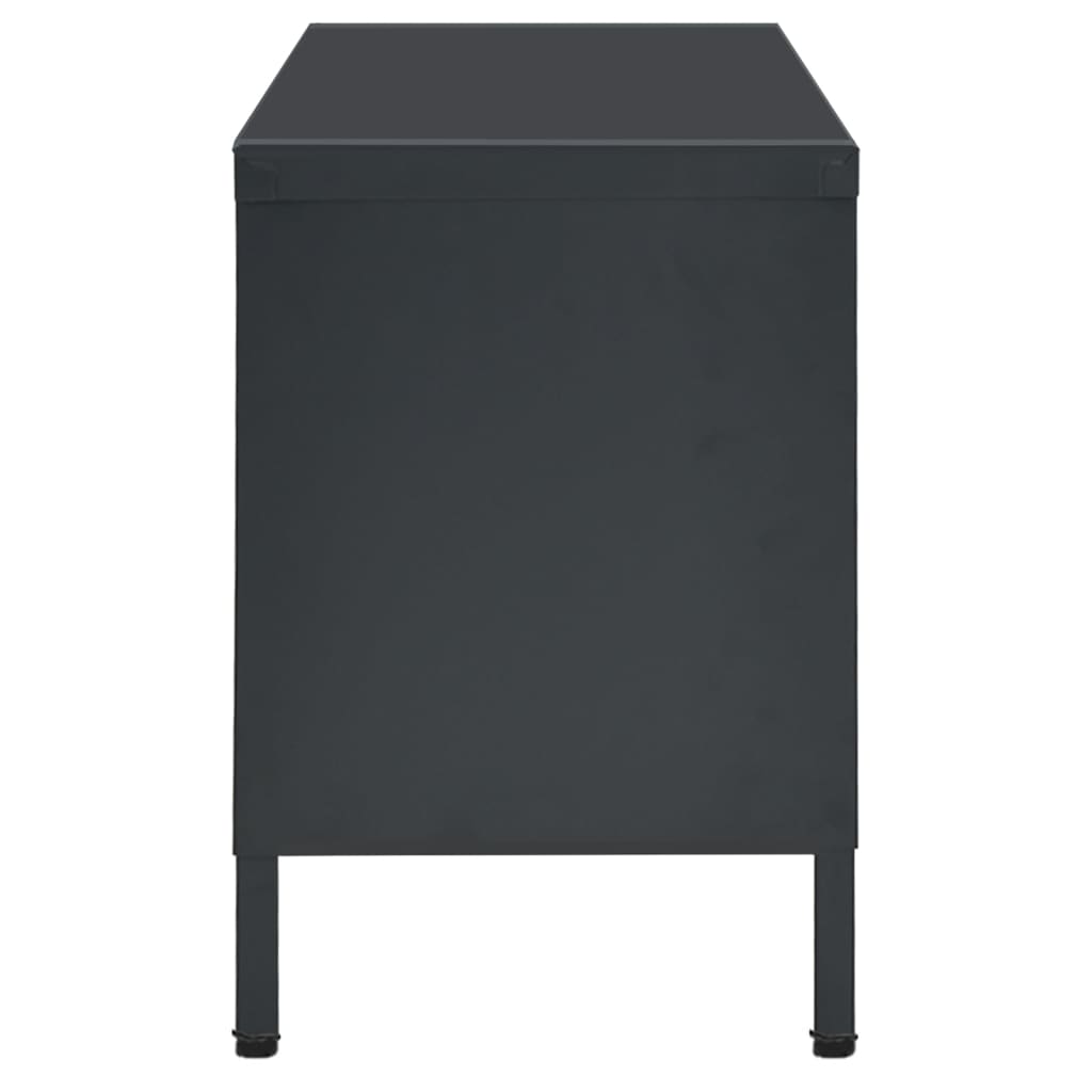 TV Cabinet Anthracite 90x30x44 cm Steel and Glass