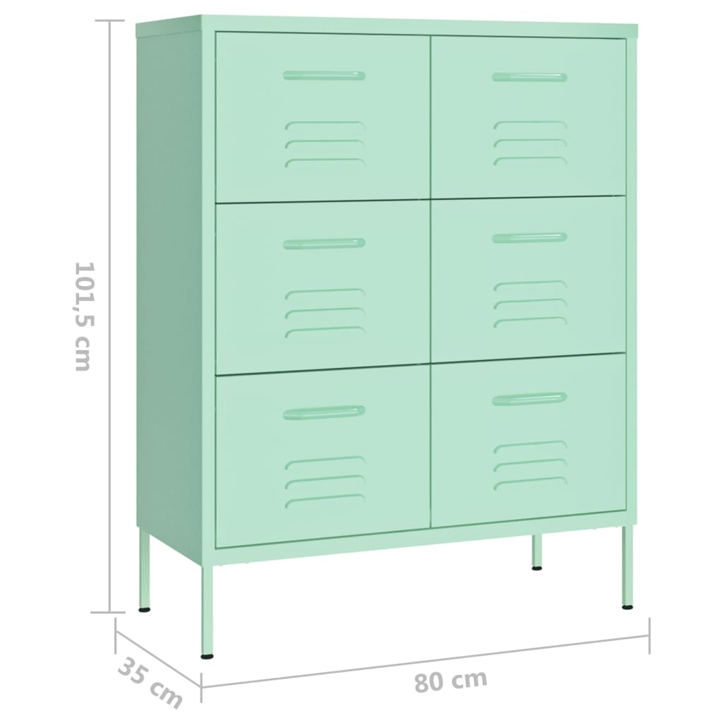 Drawer Cabinet Mint 80x35x101.5 cm Steel