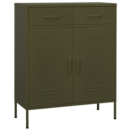 Storage Cabinet Olive Green 80x35x101.5 cm Steel