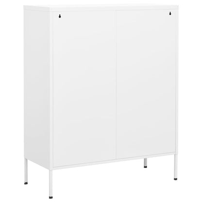 Storage Cabinet White 80x35x101.5 cm Steel