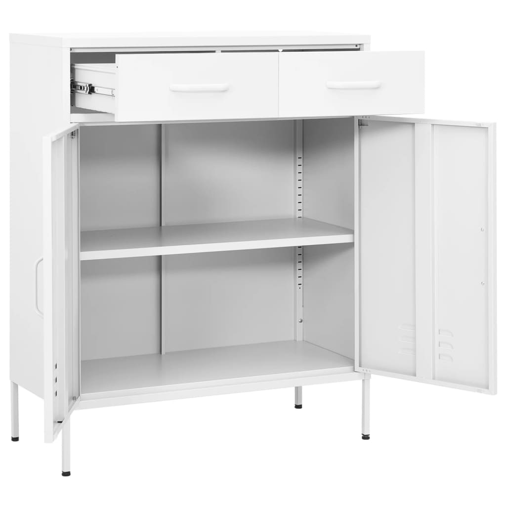 Storage Cabinet White 80x35x101.5 cm Steel