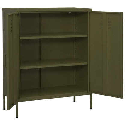 Storage Cabinet Olive Green 80x35x101.5 cm Steel