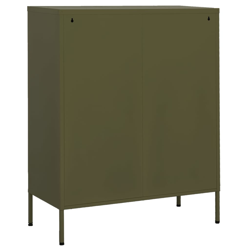 Storage Cabinet Olive Green 80x35x101.5 cm Steel