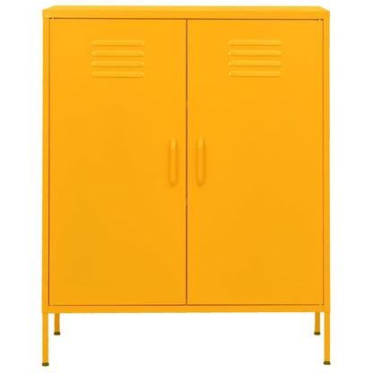 Storage Cabinet Mustard Yellow 80x35x101.5 cm Steel