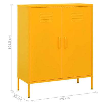 Storage Cabinet Mustard Yellow 80x35x101.5 cm Steel