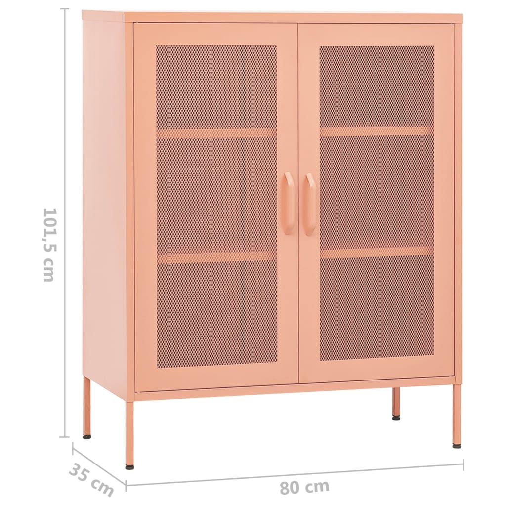 Storage Cabinet Pink 80x35x101.5 cm Steel