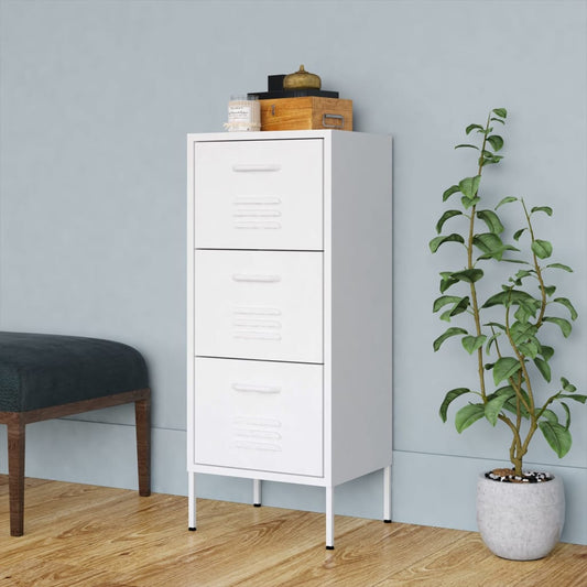 Storage Cabinet White 42.5x35x101.5 cm Steel