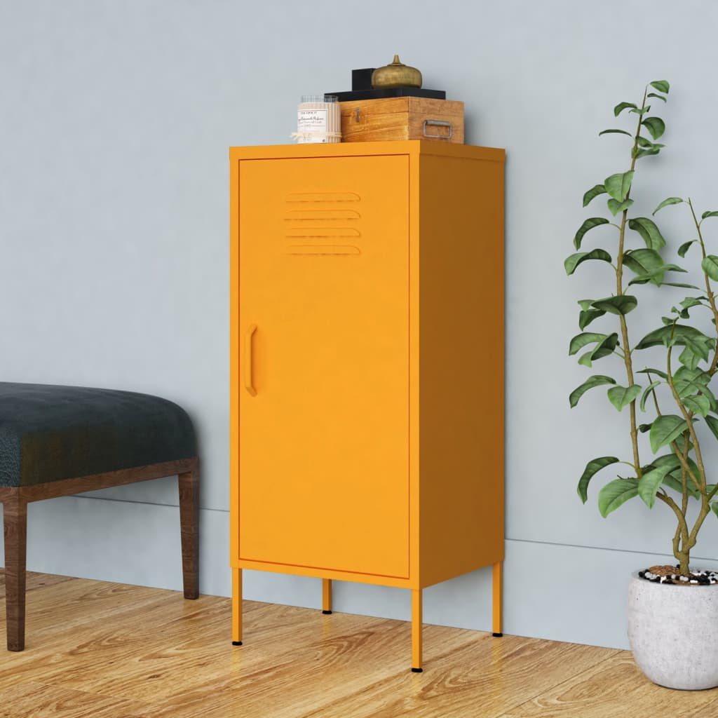 Storage Cabinet Mustard Yellow 42.5x35x101.5 cm Steel