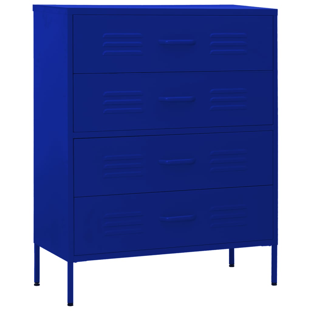 Chest of Drawers Navy Blue 80x35x101.5 cm Steel