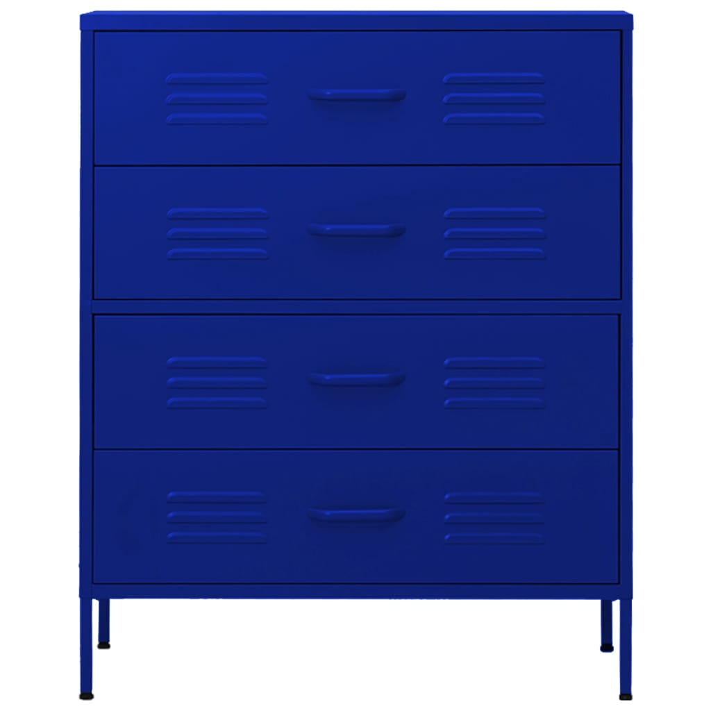 Chest of Drawers Navy Blue 80x35x101.5 cm Steel