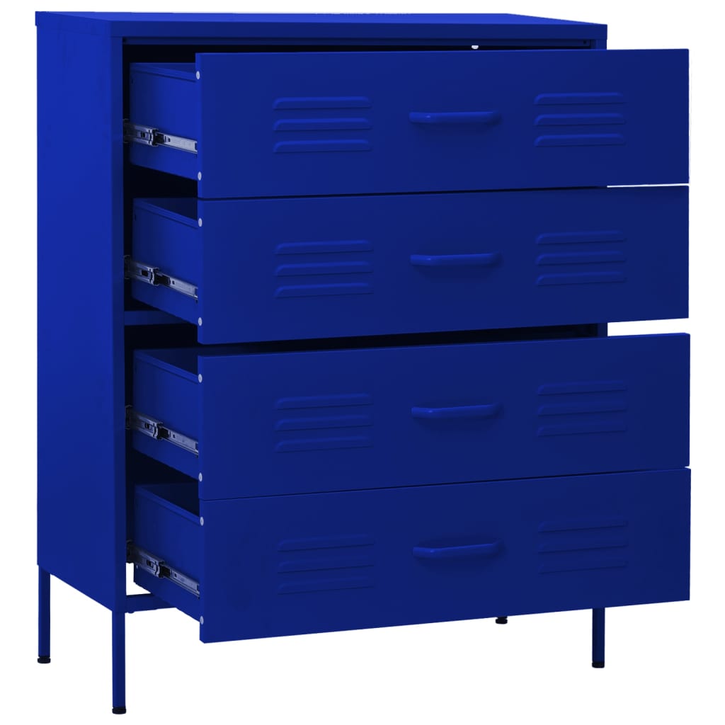 Chest of Drawers Navy Blue 80x35x101.5 cm Steel