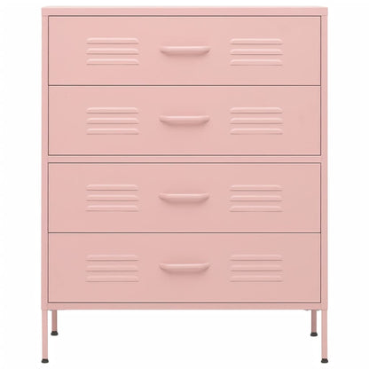 Chest of Drawers Pink 80x35x101.5 cm Steel